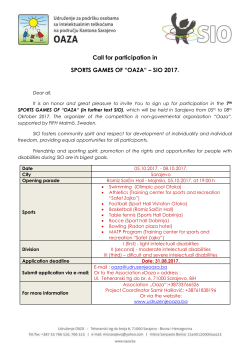 Call for participationin in Sports Games OAZA 2017.