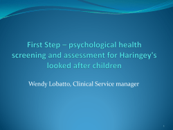 First Step - psychological health screening and assessment