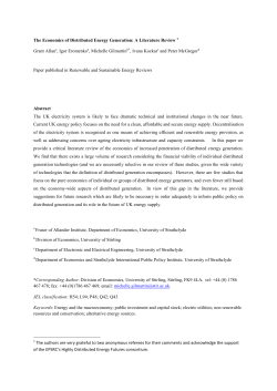 The Economics of Distributed Energy Generation: A Literature