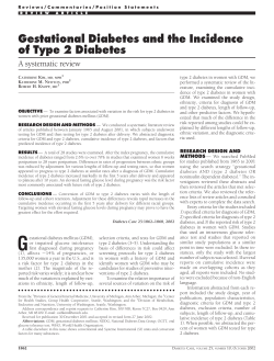 Gestational Diabetes and the Incidence of Type 2
