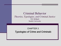CRJS 515 Typologies of Crime and Criminal Behavior
