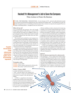 Hacked! It`s Management`s Job To Save The Company: Three