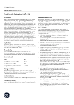 Yeast Protein Extraction Buffer Kit マニュアル