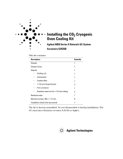 Installing the CO Cryogenic Oven Cooling Kit