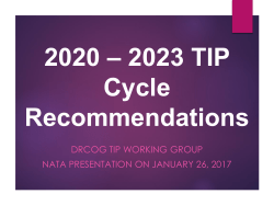 2020 * 2023 TIP Cycle Recommendations