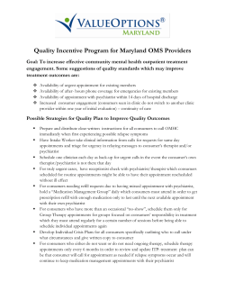 Quality Incentive Program for Maryland OMS Providers