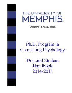 cpsy handbook - University of Memphis