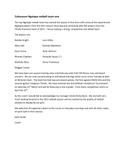 2012 Netball team one report.