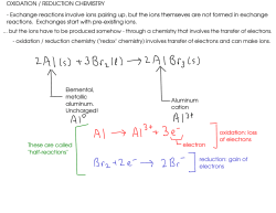 OXIDATION / REDUCTION CHEMISTRY