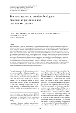 Ten good reasons to consider biological processes in prevention