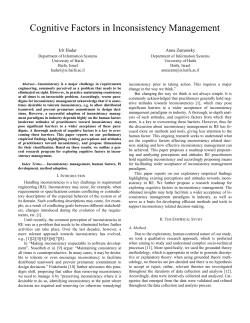 Cognitive Factors in Inconsistency Management