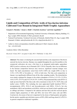 Lipids and Composition of Fatty Acids of Saccharina