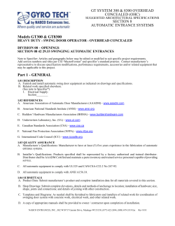GT 300 / GT8300 Overhead Concealed Swing Operator