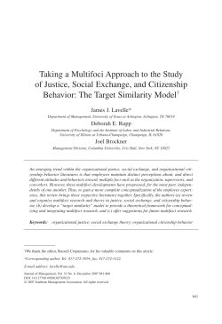Taking a Multifoci Approach to the Study of Justice, Social Exchange