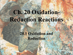 Ch. 22 Oxidation-Reduction Reactions
