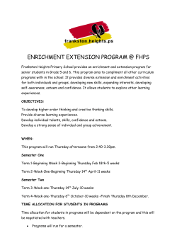 ENRICHMENT EXTENSION PROGRAM @ FHPS Frankston Heights