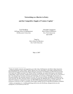 Networking as a Barrier to Entry and the Competitive Supply of