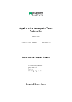 Algorithms for Nonnegative Tensor Factorization