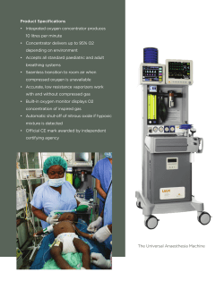 Product Specifications &bull; Integrated oxygen concentrator produces 10