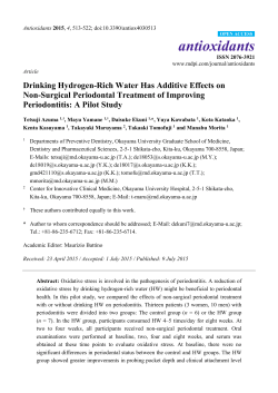 Drinking Hydrogen-Rich Water Has Additive Effects on Non