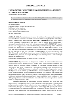 prevalence of prehypertension amongst medical students in coastal
