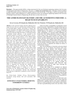 the lithium-oxygen battery and the automotive industry