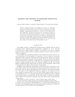 HEARING THE WEIGHTS OF WEIGHTED PROJECTIVE PLANES 1