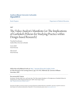The Video Analyst&acirc;&bull;Žs Manifesto (or The Implications of