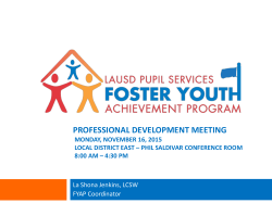 FYAP Updates, Responding to Escalating Student Behavior, AB216