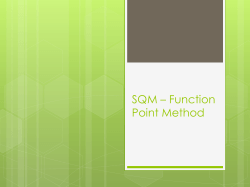SQM &ndash; Function Point Method