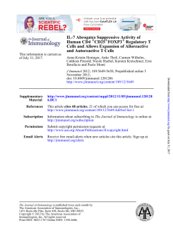 and Autoreactive T Cells Cells and Allows Expansion of Alloreactive
