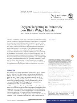 Oxygen Targeting in Extremely Low Birth Weight Infants
