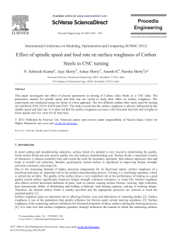 Effect of Spindle Speed and Feed Rate on Surface