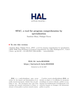 SFAC, a tool for program comprehension by specialization