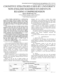 cognitive strategies used by university non english
