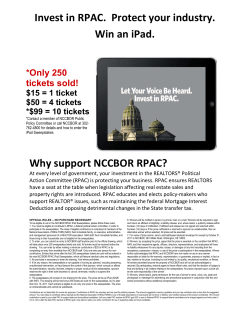 Invest in RPAC. Protect your industry. Win an iPad. *Only 250 tickets