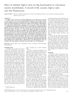 Effect of ambient Mg/Ca ratio on Mg fractionation in calcareous