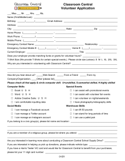 Classroom Central Volunteer Application