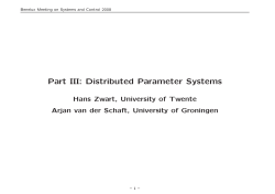 Part III: Distributed Parameter Systems