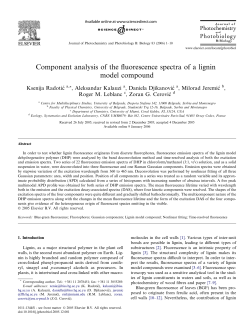 Component analysis of the fluorescence spectra of a lignin model