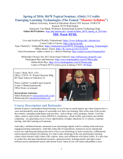 Emerging Learning Technologies (The Famed "Monster Syllabus")