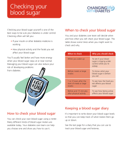 Checking your blood sugar