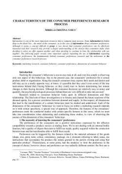 characteristics of the consumer preferences research process
