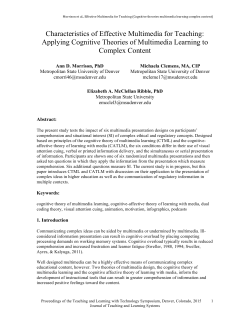 Characteristics of Effective Multimedia for Teaching