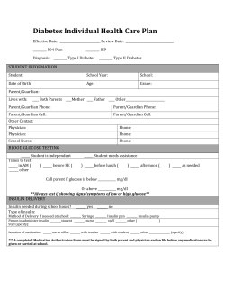Diabetes Individual Health Care Plan