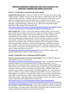 Dissolved Inorganic Carbon (DIC)