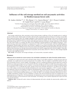 Influence of the soil storage method on soil enzymatic activities in
