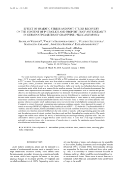 effect of osmotic stress and post-stress recovery on the content of