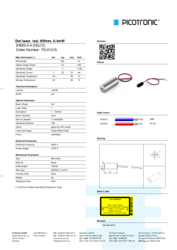 Dot laser, red, 650nm, 0.4mW DI650-0.4-3(5x12)