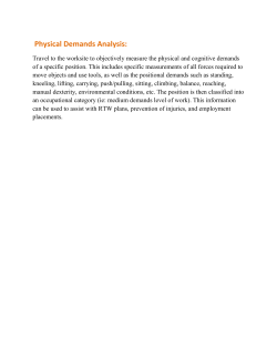 Physical Demands Analysis: